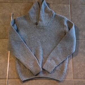 Cozy Shawl Collar Sweater for Men or Women - Classic Gray